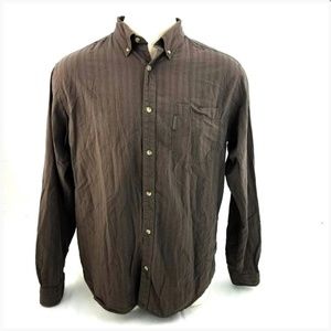 Columbia Brown Striped L/S Button Casual Shirt!